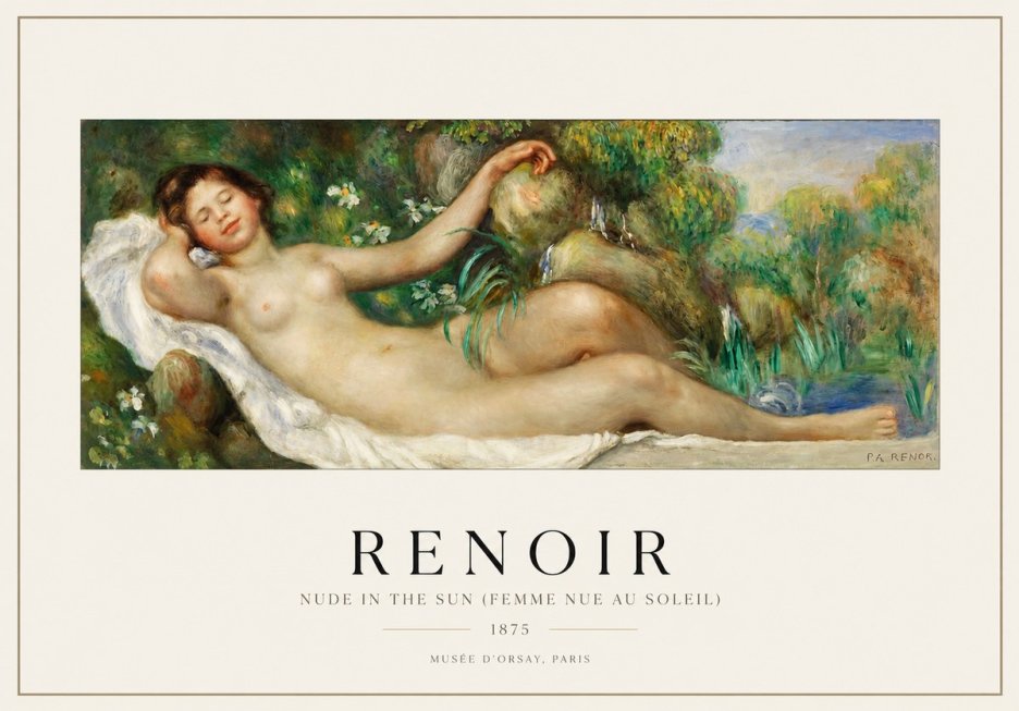 Renoir Nude in the Sun (Femme Nue Au Soleil) No1 - Poster