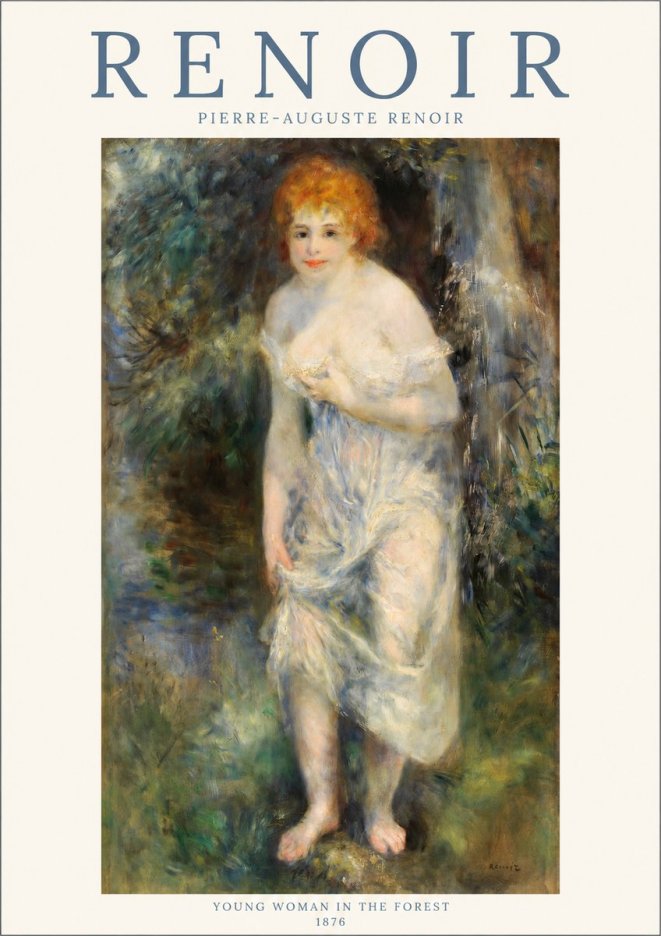 Renoir Young Woman in the Forest No1 - Poster