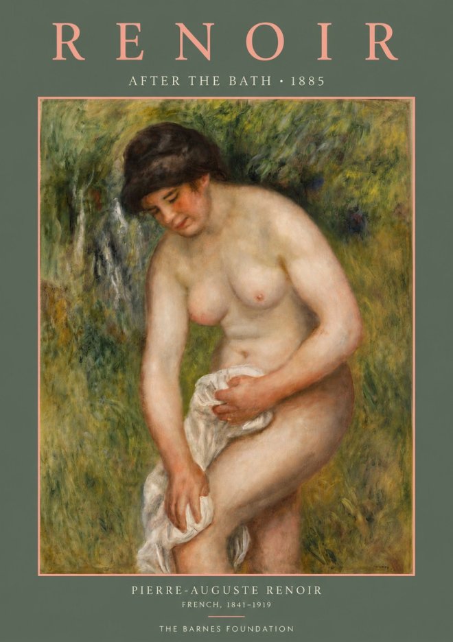 Renoir After the Bath No4 - Poster