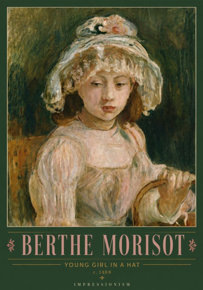 Berthe Morisot Young Girl in a Hat No4 - Poster