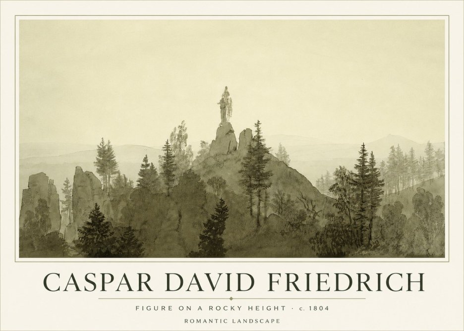 Caspar David Friedrich Figure on a Rocky Height No3 - Poster