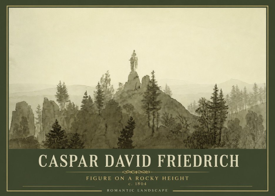 Caspar David Friedrich Figure on a Rocky Height No4 - Poster