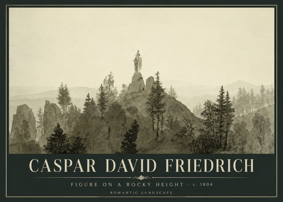 Caspar David Friedrich Figure on a Rocky Height No6 - Poster