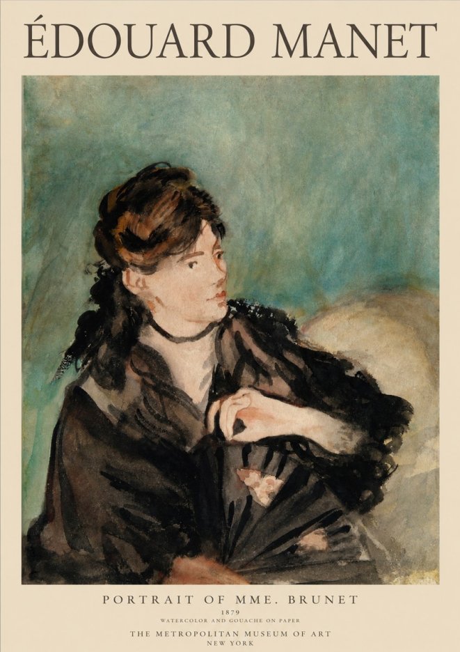 Édouard Manet Portrait of Mme. Brunet No1 - Poster