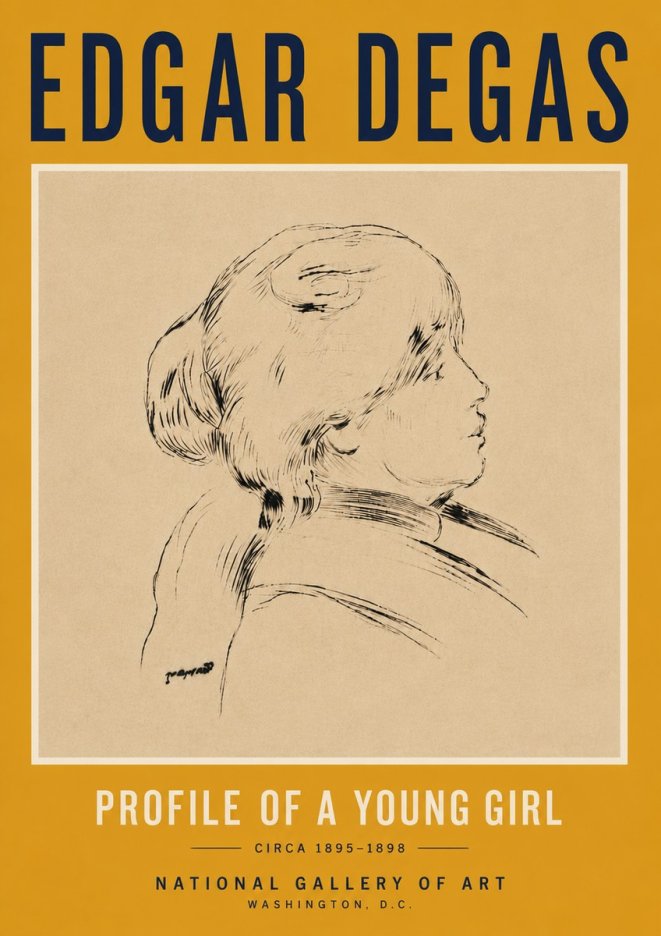 Edgar Degas Profile of a Young Girl No6 - Poster