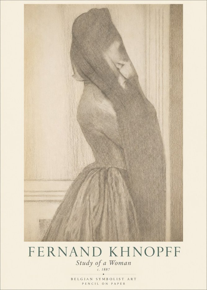 Fernand Khnopff Study of a Woman No1 - Poster
