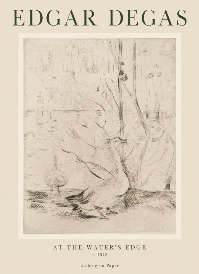 Edgar Degas At the Water's Edge No1 - Poster