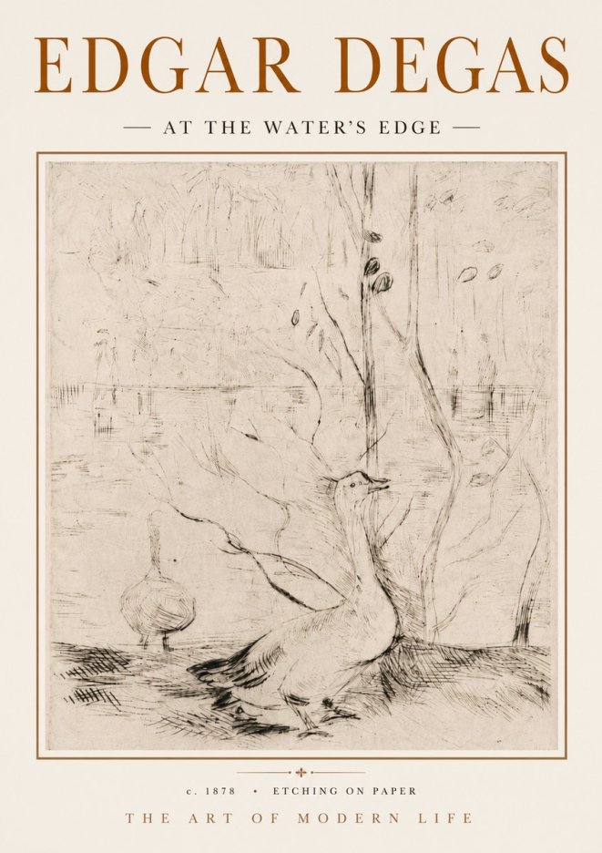 Edgar Degas At the Water's Edge No5 - Poster