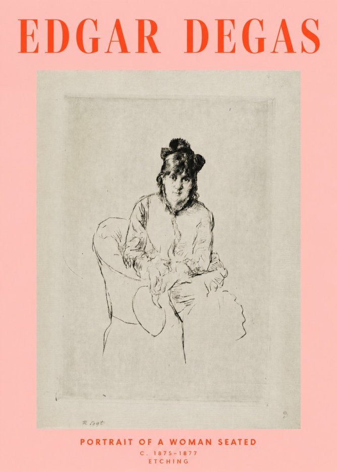 Edgar Degas Portrait of a Woman Seated No2 - Poster