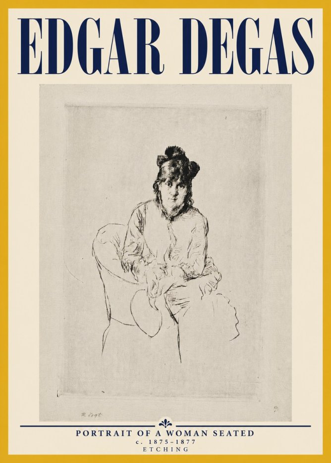 Edgar Degas Portrait of a Woman Seated No5 - Poster