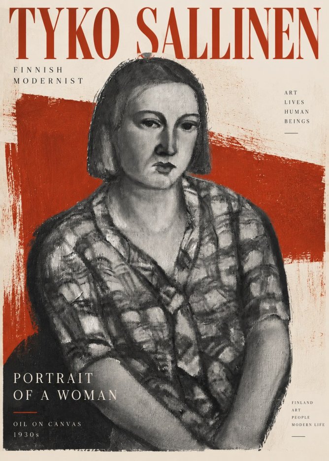 Tyko Sallinen Portrait of a Woman I No2 - Poster