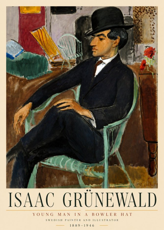 Isaac Grünewald Young Man in a Bowler Hat No4 - Poster