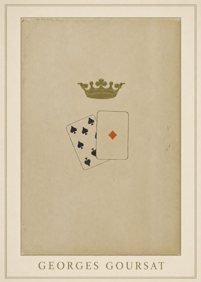 Georges Goursat Crown and Playing Cards No3 - Poster