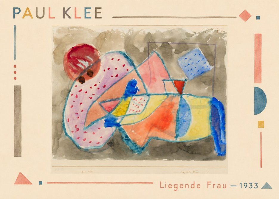 Paul Klee Liegende Frau - 1933 No1 - Poster