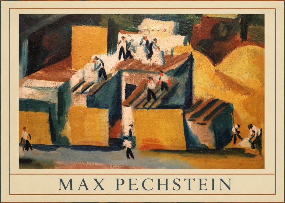 Max Pechstein Workers on Rooftops No5 - Poster