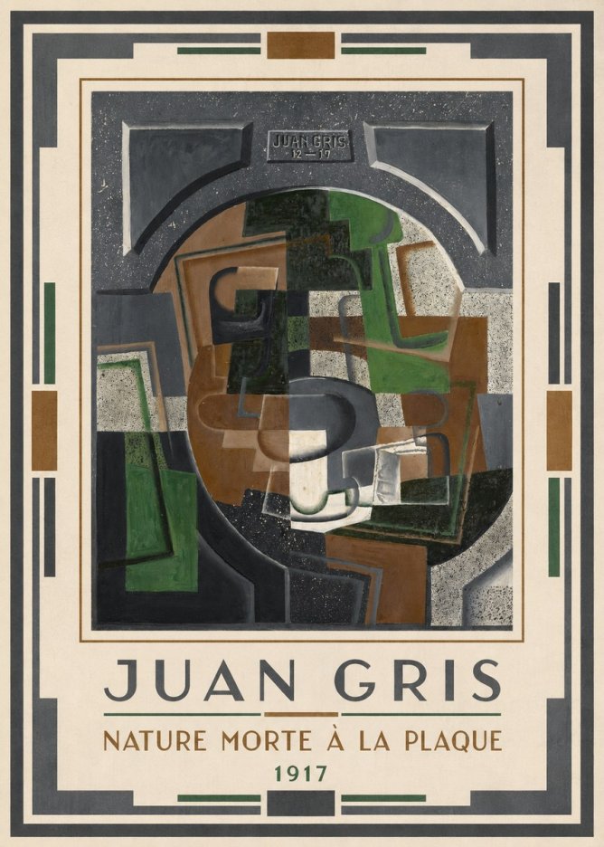 Juan Gris Nature Morte À La Plaque No1 - Poster