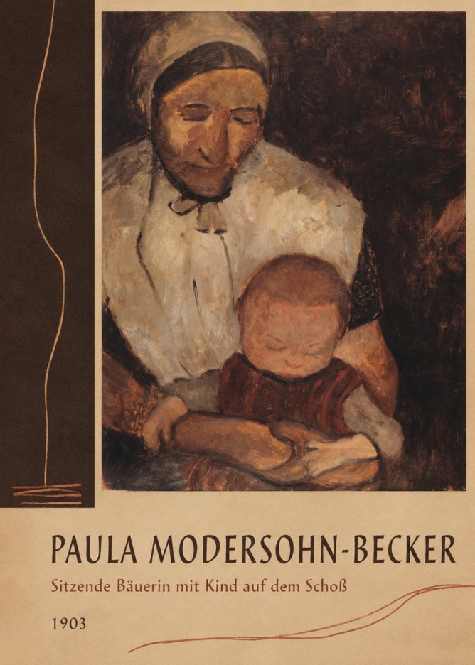 Paula Modersohn-Becker Sitzende Bäuerin Mit Kind Auf Dem Schoß No2 - Poster