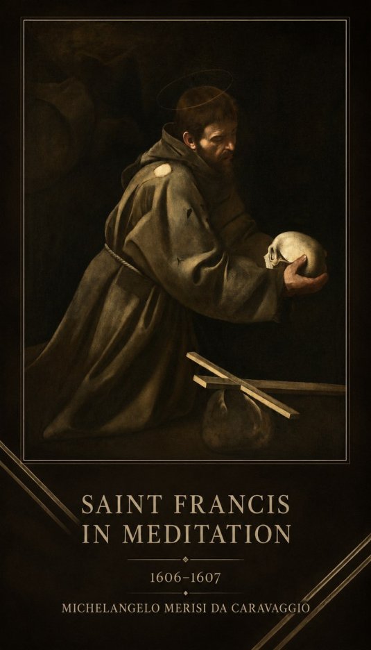 Michelangelo Merisi da Caravaggio Saint Francis in Meditation I No2 - Poster