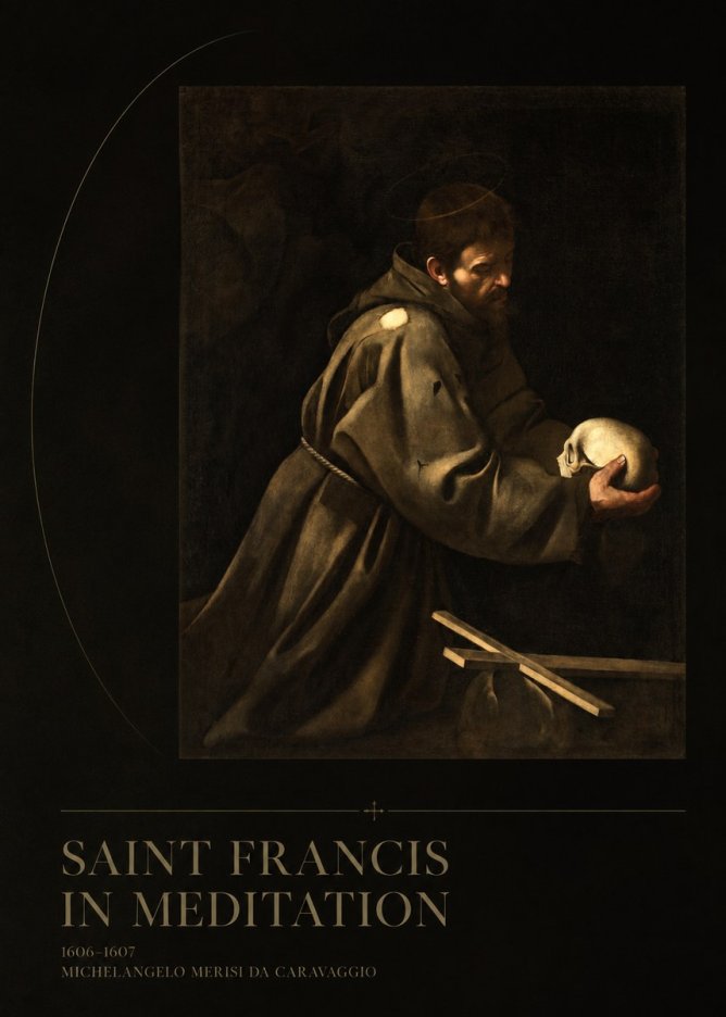 Michelangelo Merisi da Caravaggio Saint Francis in Meditation I No5 - Poster