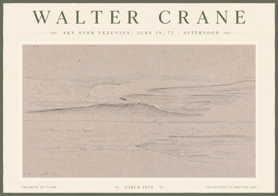 Walter Crane Sky over Vezuvius: June 19, 72 : Afternoon No4 - Poster