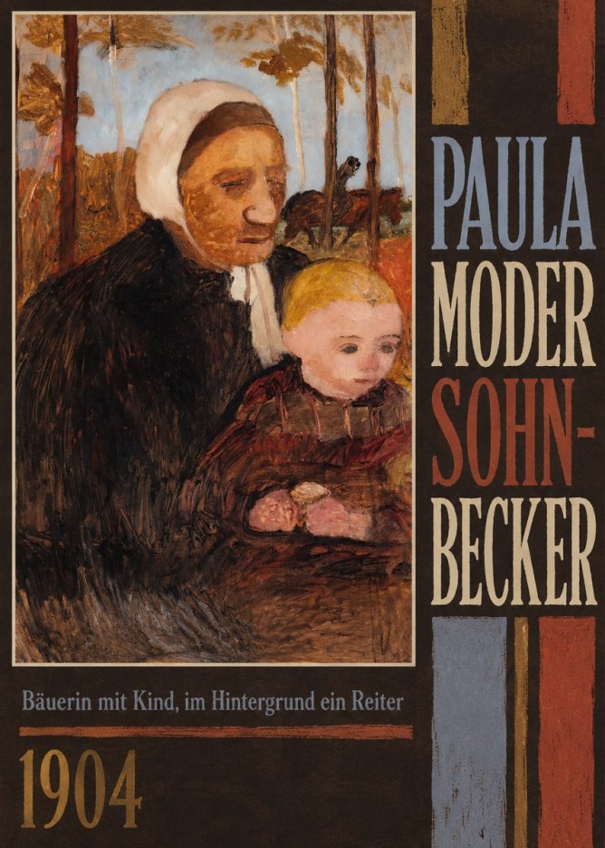 Paula Modersohn-Becker Bäuerin Mit Kind, Im Hintergrund Ein Reiter No2 - Poster
