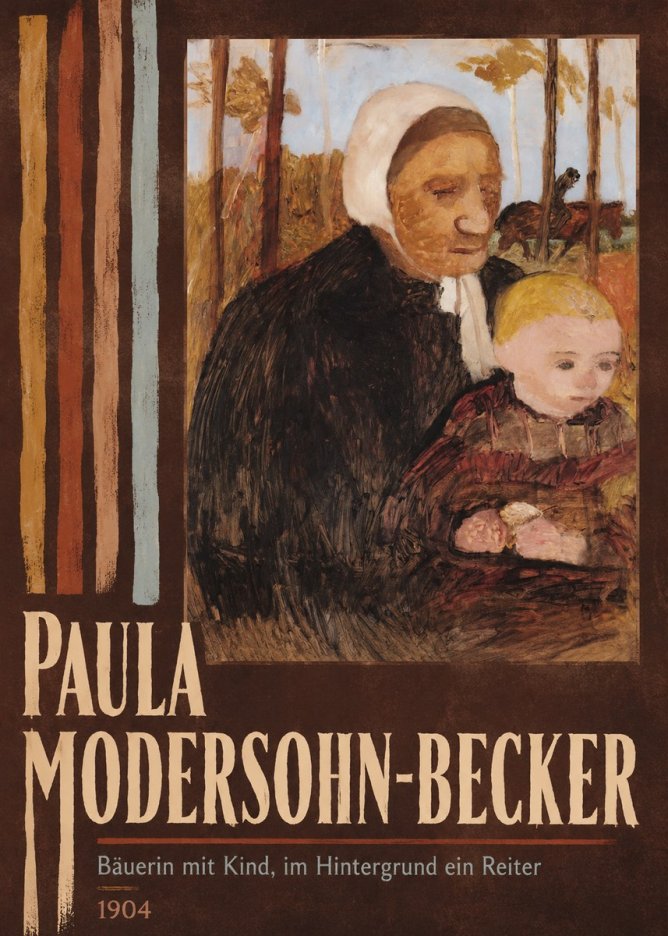 Paula Modersohn-Becker Bäuerin Mit Kind, Im Hintergrund Ein Reiter No5 - Poster