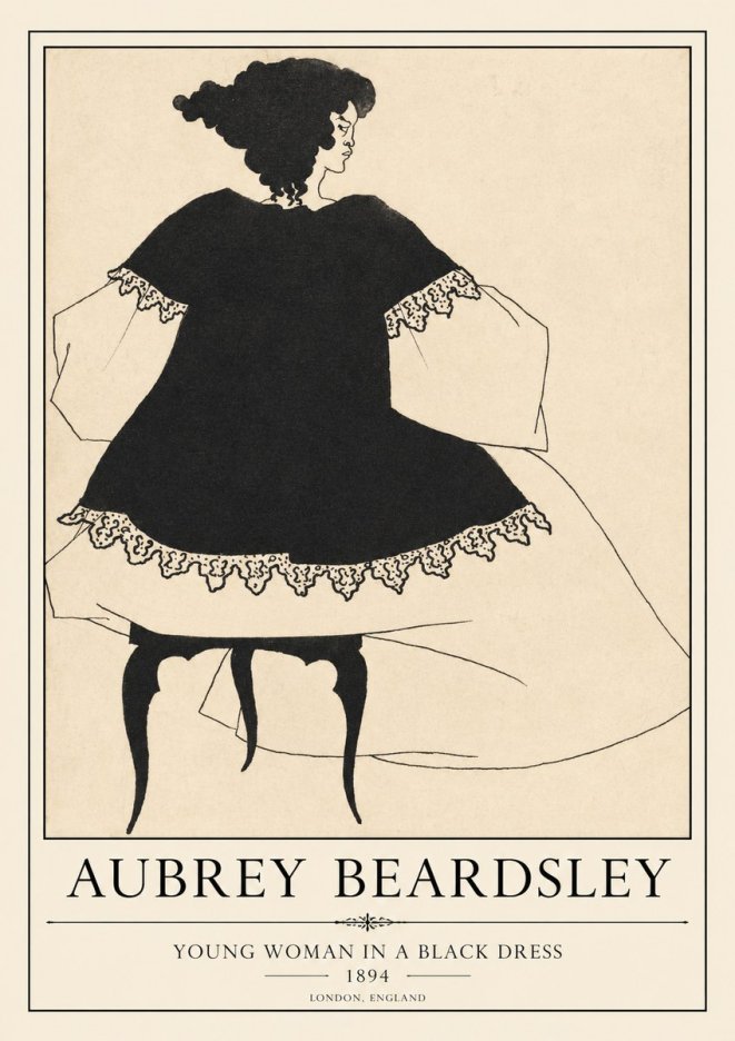 Aubrey Beardsley Woman in a Dress No2 - Poster