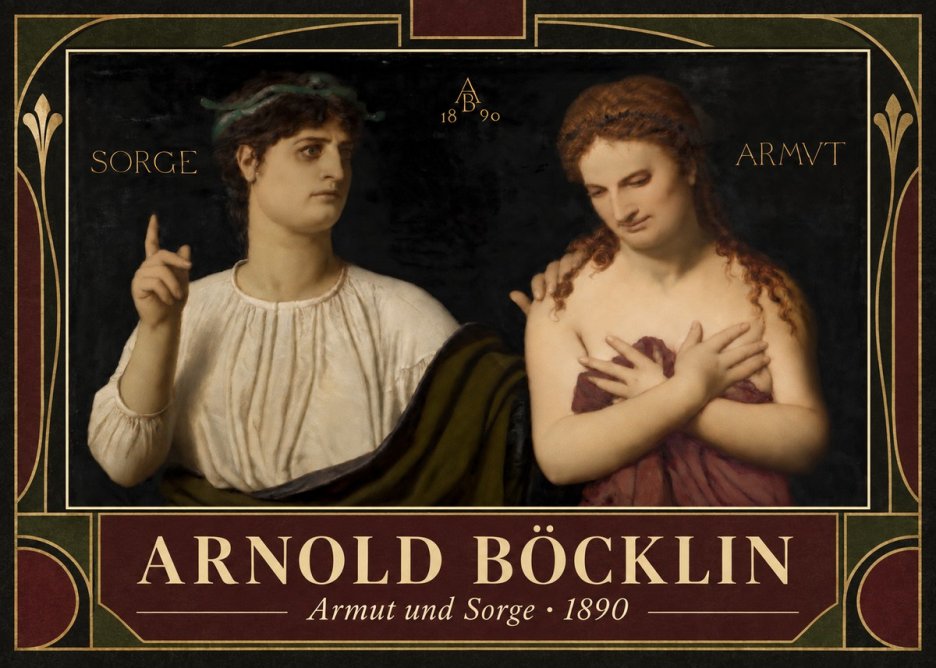 Arnold Böcklin Armut Und Sorge No5 - Poster
