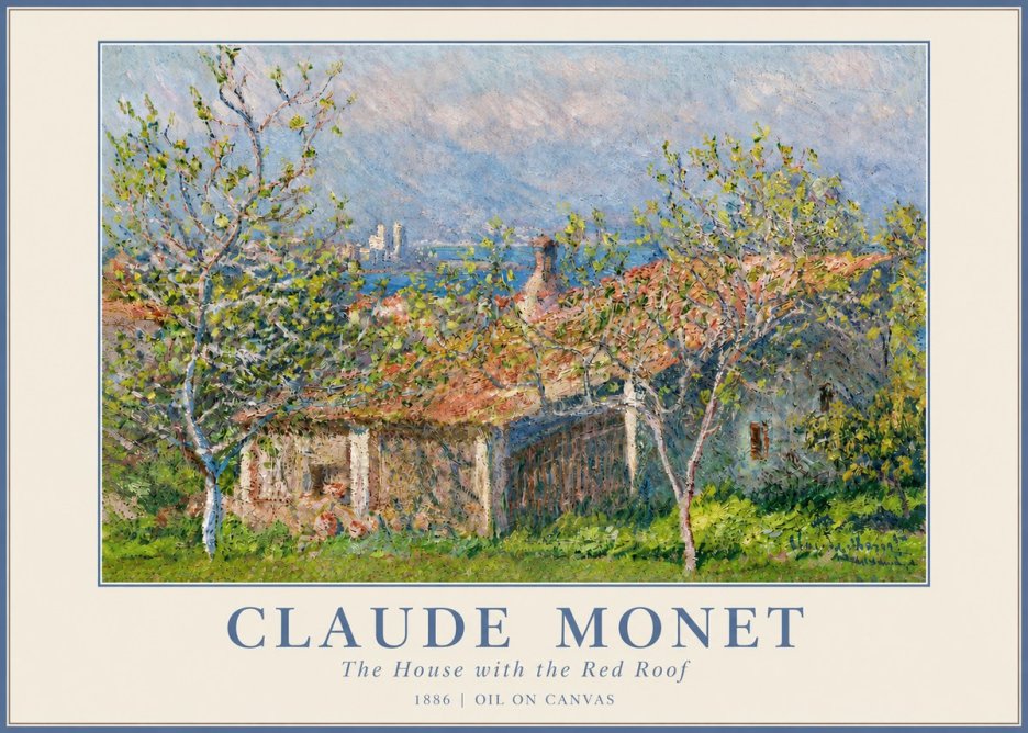 Monet The House with the Red Roof No3 - Poster