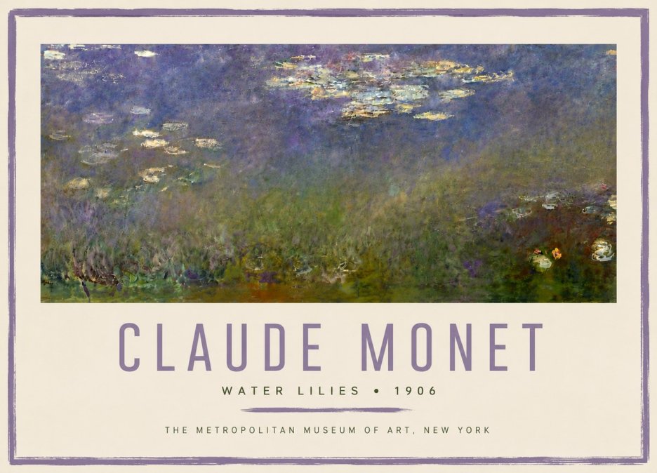 Monet Water Lilies - 1906 No6 - Poster
