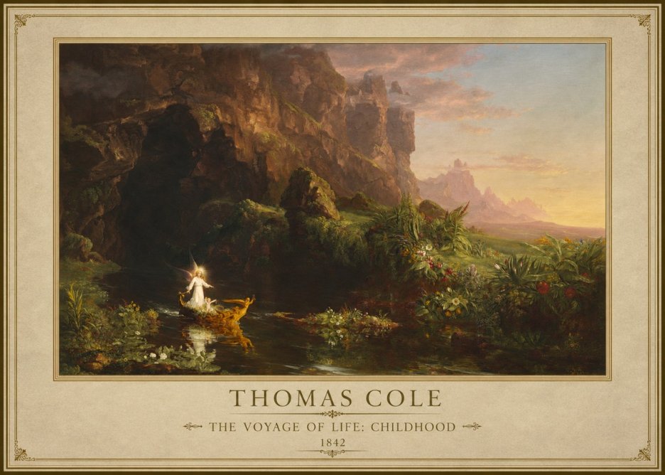 Thomas Cole The Voyage of Life: Childhood IV No1 - Poster