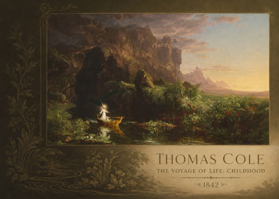 Thomas Cole The Voyage of Life: Childhood IV No2 - Poster