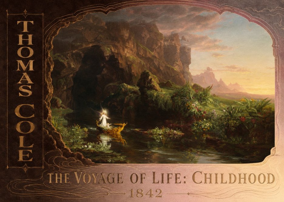 Thomas Cole The Voyage of Life: Childhood IV No3 - Poster