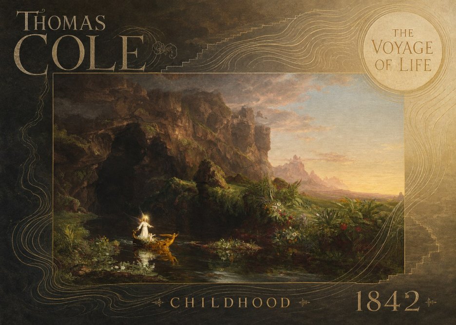 Thomas Cole The Voyage of Life: Childhood IV No6 - Poster