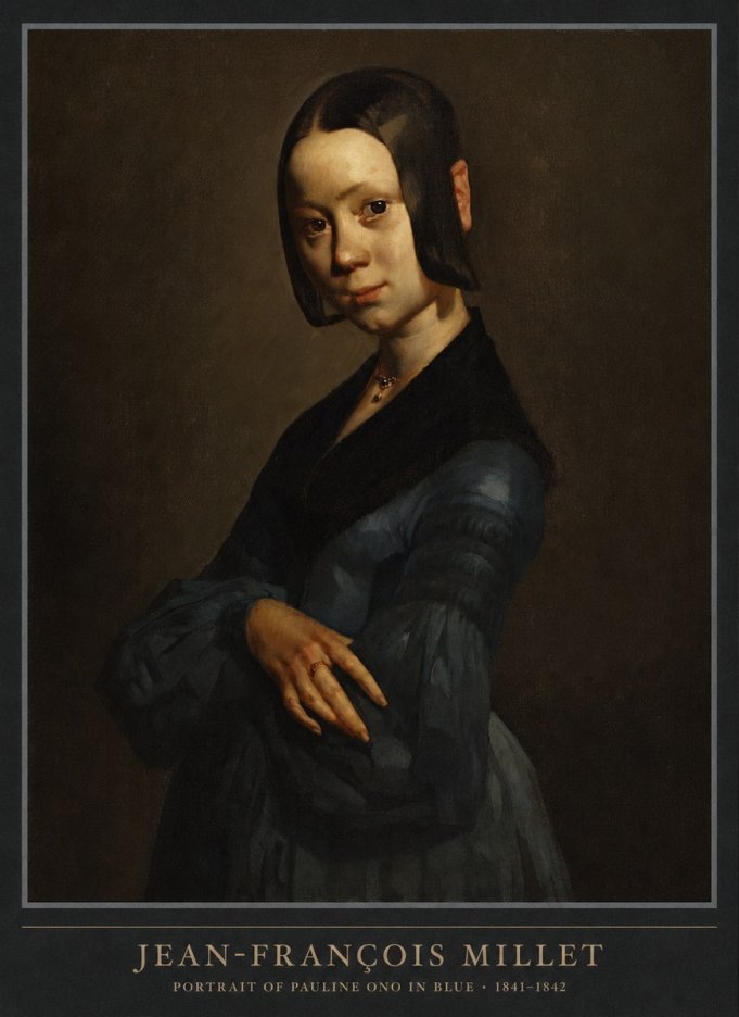 Jean-François Millet Portrait of Pauline Ono in Blue No6 - Poster