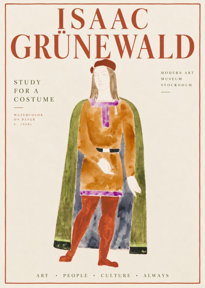 Isaac Grünewald Study for a Costume Design No6 - Poster
