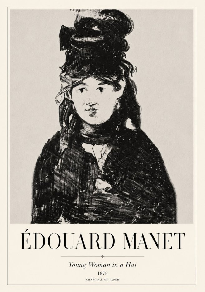 Édouard Manet Young Woman in a Hat III No1 - Poster