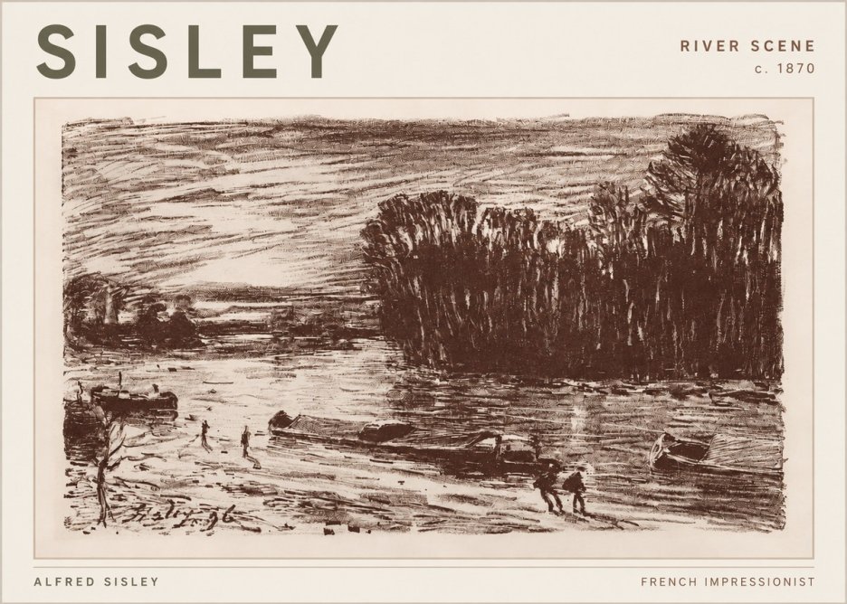 Sisley River Scene No3 - Poster