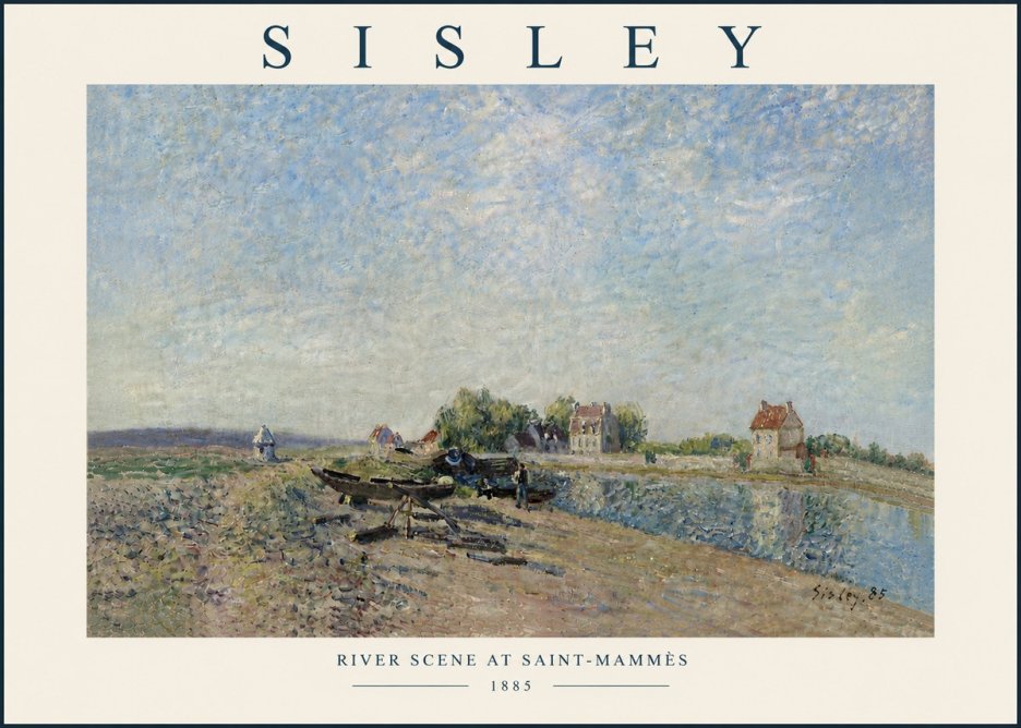 Sisley River Scene at Saint-mammès No6 - Poster