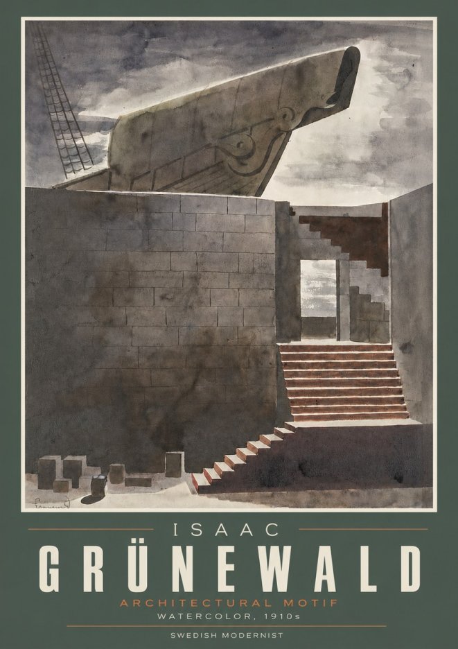 Isaac Grünewald Architectural Motif II No3 - Poster