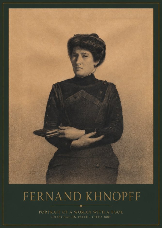 Fernand Khnopff Portrait of a Woman with a Book No1 - Poster