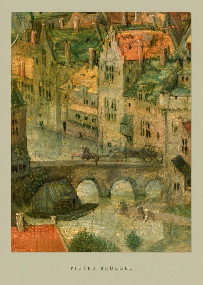 Pieter Bruegel Cityscape with Bridge No6 - Poster