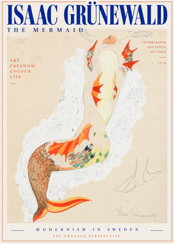 Isaac Grünewald The Mermaid No4 - Poster