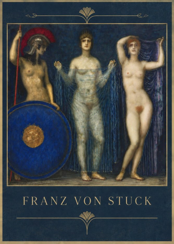 Franz von Stuck The Three Nudes No5 - Poster