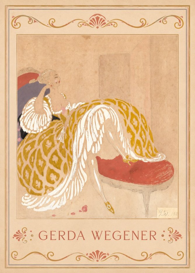 Gerda Wegener Woman in Yellow Dress No2 - Poster