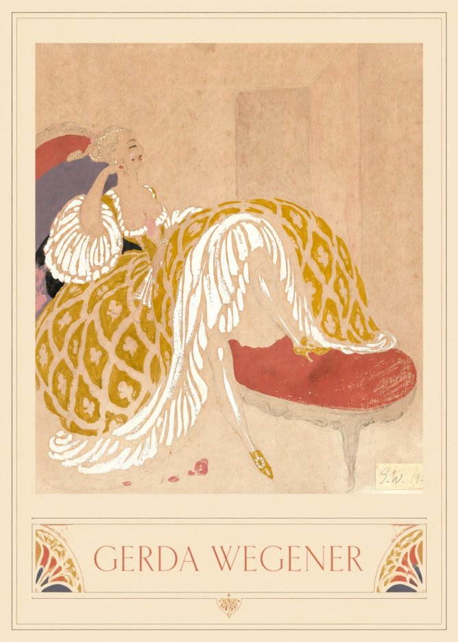 Gerda Wegener Woman in Yellow Dress No4 - Poster