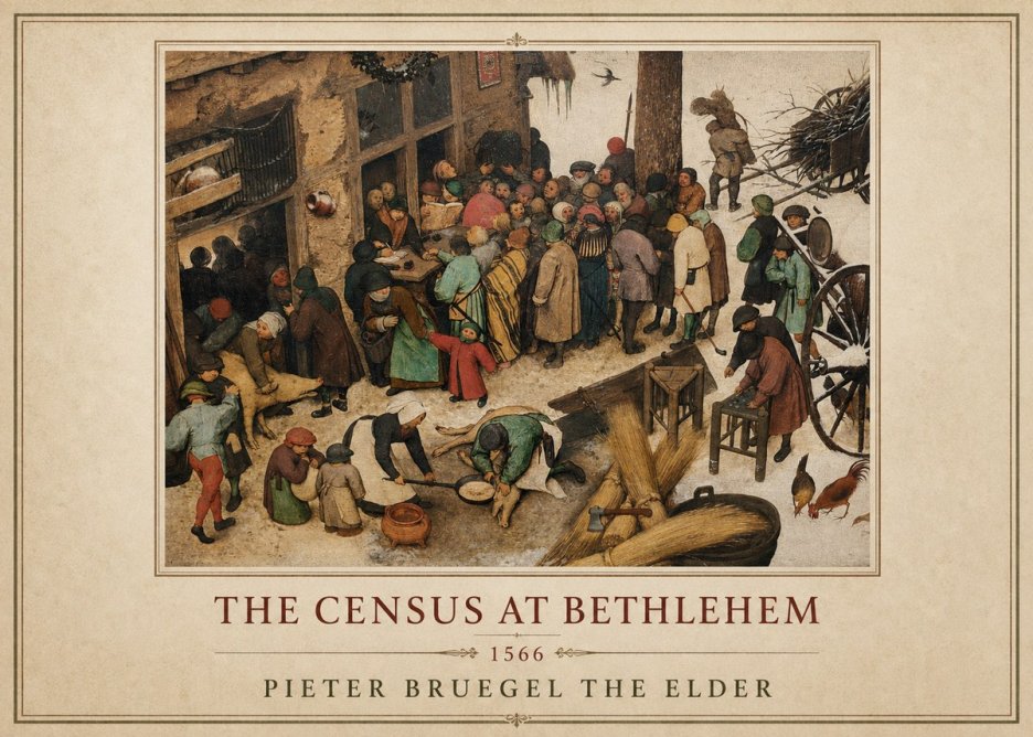 Pieter Bruegel The Census at Bethlehem III No1 - Poster