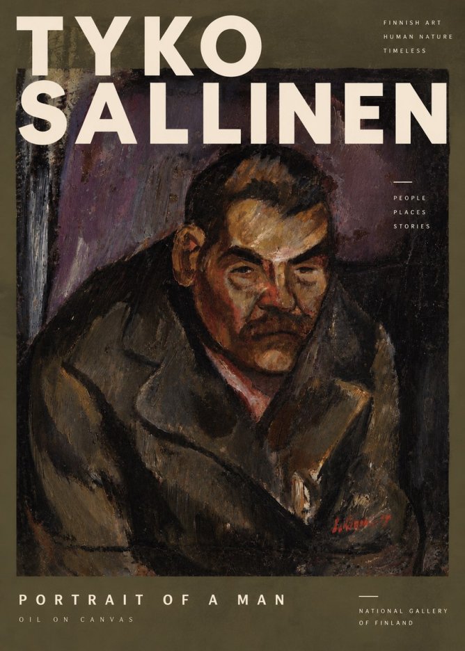 Tyko Sallinen Portrait of a Man V No4 - Poster