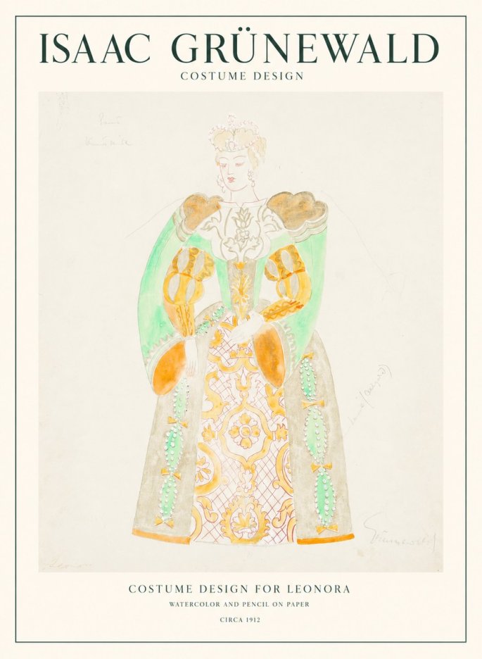 Isaac Grünewald Costume Design for Leonora No1 - Poster