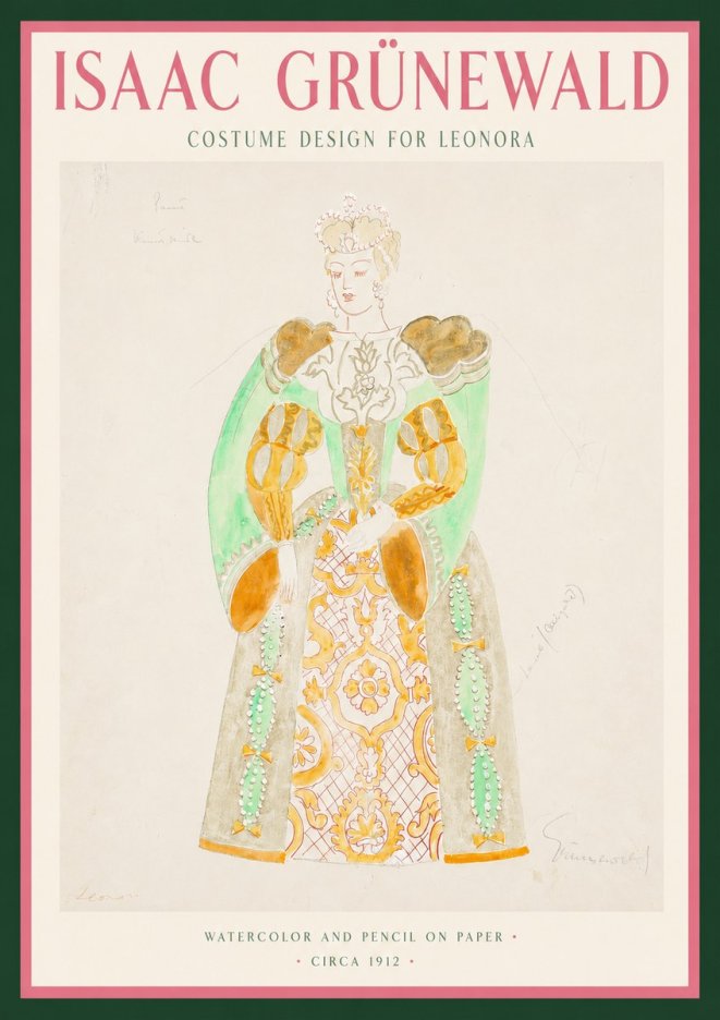 Isaac Grünewald Costume Design for Leonora No3 - Poster